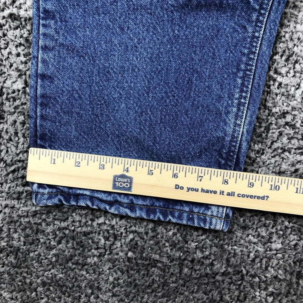 Carhartt Jeans Mens 35x30 Blue Relaxed Fit Straight‎ Leg Denim Flannel Lined
